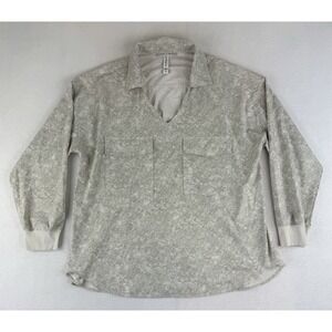 Athleta Womens Zuma Printed Tunic Viper Grey Long Sleeve‎ Size 1X